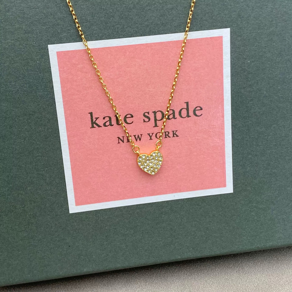 kate spade Rhinestone Heart Metal Necklace